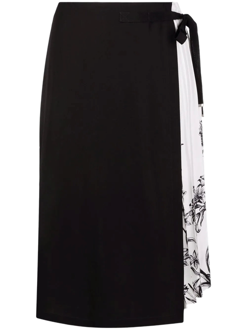 Pleated Silk Skirt — Black