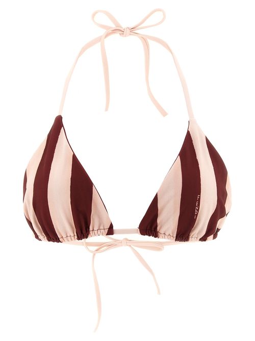 Reversible Striped Bikini Top — Bordeaux