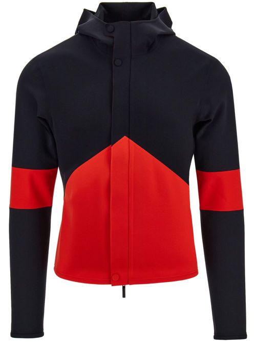 Colour-block hooded jacket - Black