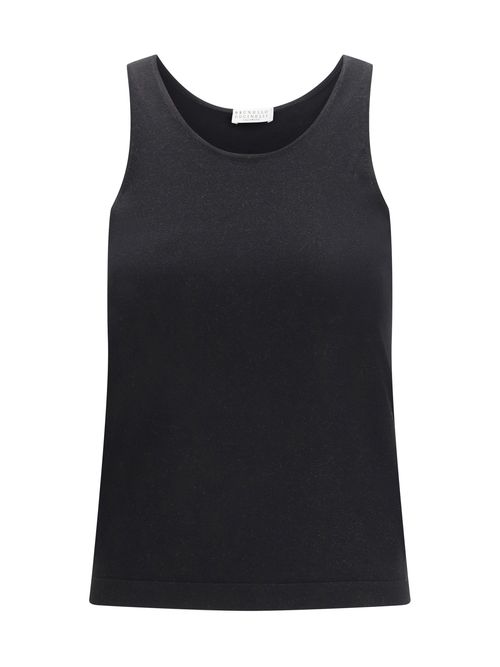 Sparkling Knit Tank Top — Black