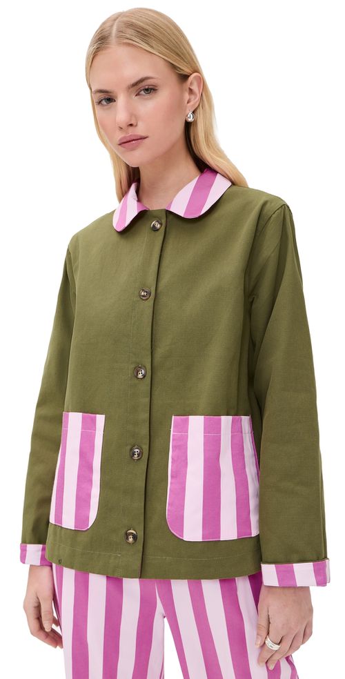 Dalston Jacket Green/Rose Stripe
