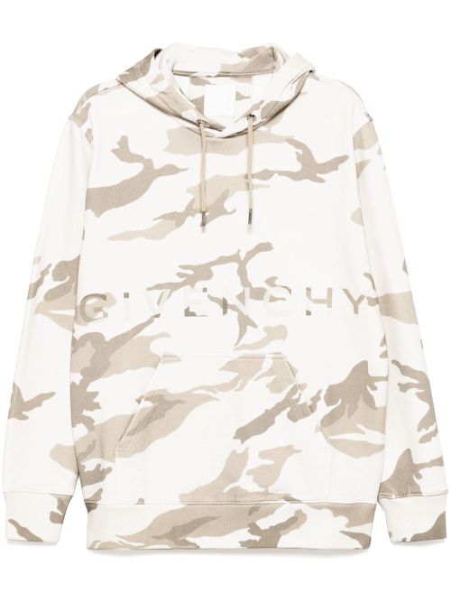 Camouflage-pattern logo-printed hoodies - Neutrals
