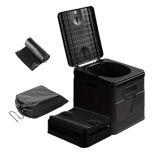 TEMU Portable Outdoor Folding Toilet Car Toilet Bucket For Camping Hiking Trips Beach