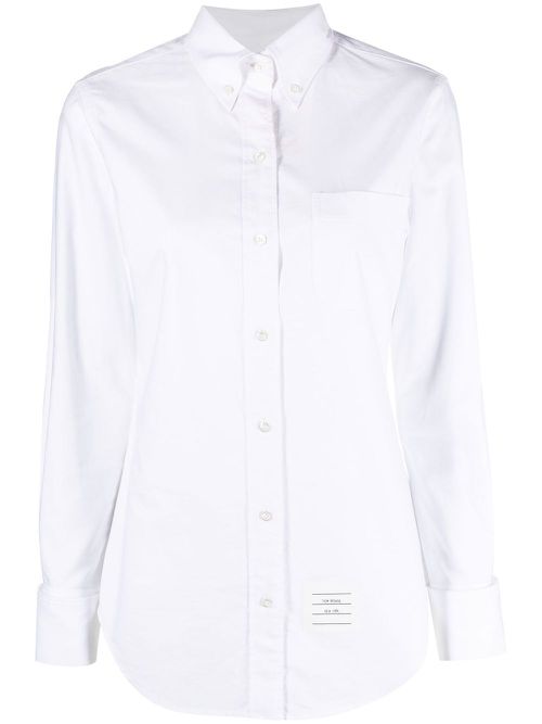 Logo-patch poplin shirt - White