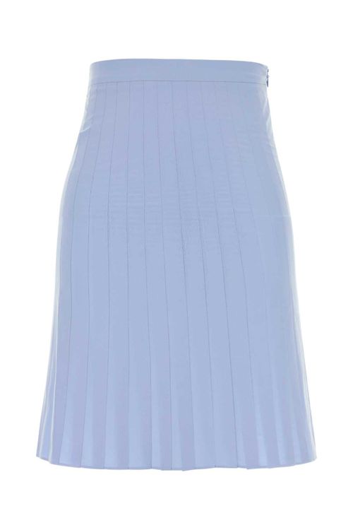 Pleated Cotton Skirt — Blue