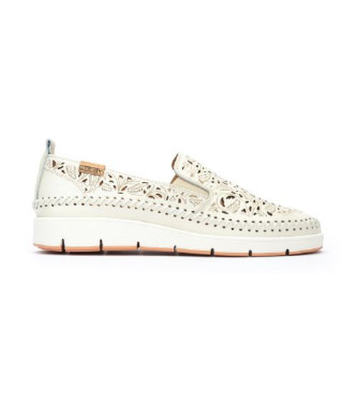 Pikolinos for woman. W8D-3896 Leather loafers with elastics Tenerife white (37), 3 to 5 cm, None, Casual