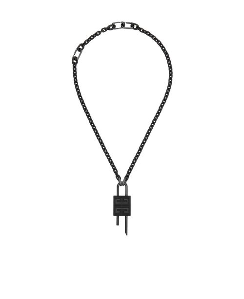 Lock necklace in metal