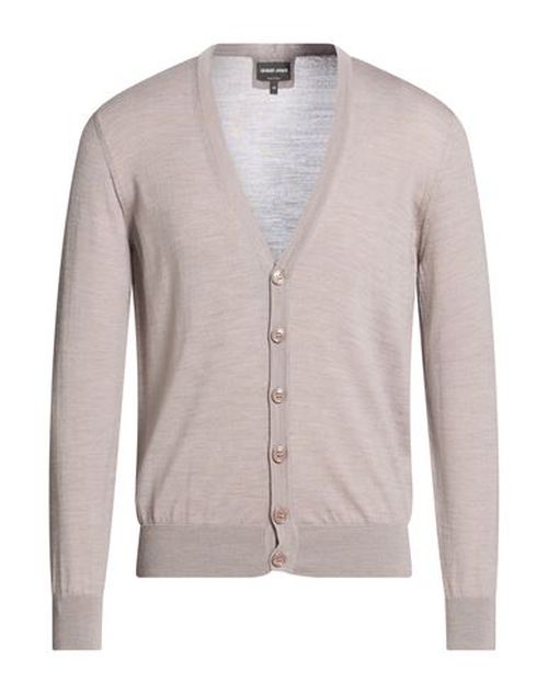 Man Cardigan Taupe Size 40 Virgin Wool