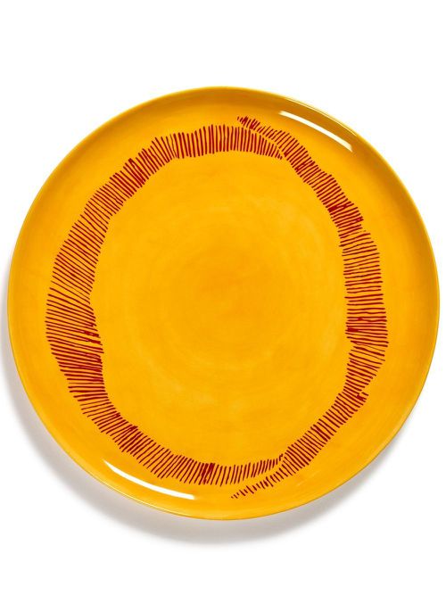 X Feast Swirly Stripe ceramic plate set - Yellow
