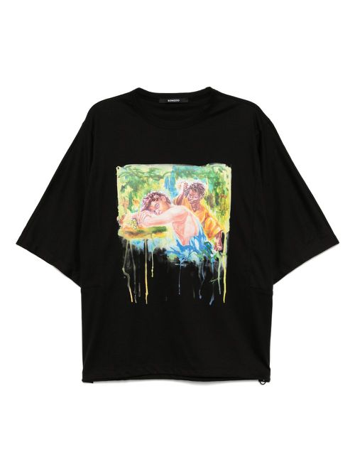 Youth aquarelle dolman T-shirt - Black