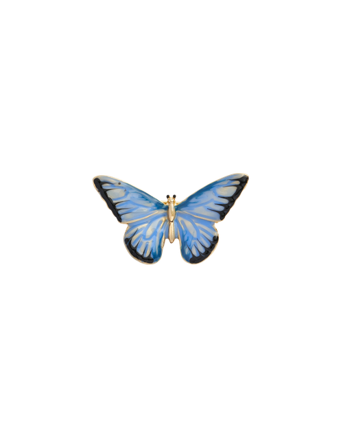 Fable England Enamel Blue Butterfly Brooch | Women's Jewellery