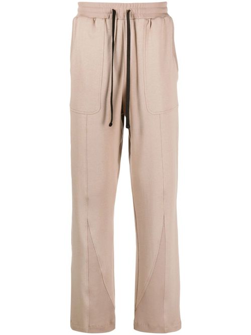 X notRainProof drawstring organic cotton track pants - Brown