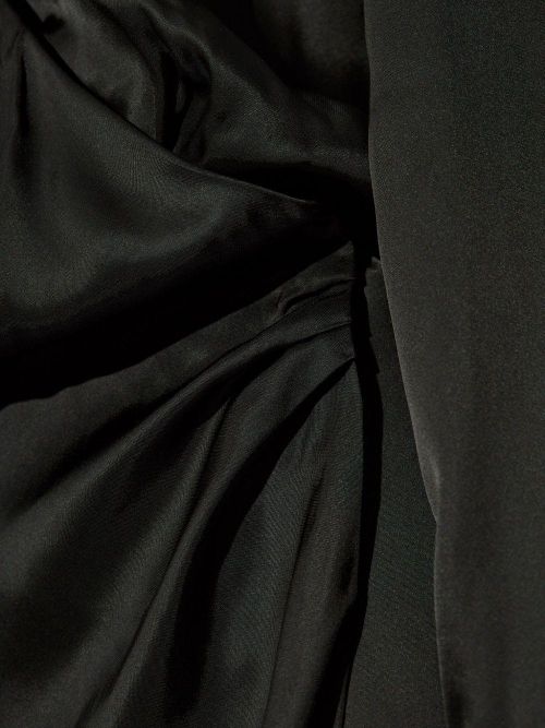 Draped Viscose Dress — Black