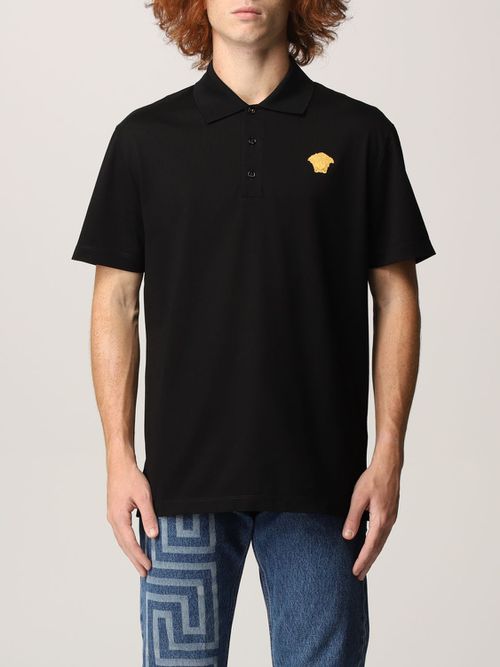 Medusa embroidered polo shirt - White