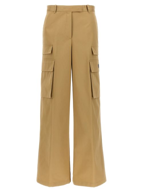Cotton Gabardine Cargo Pants — Beige