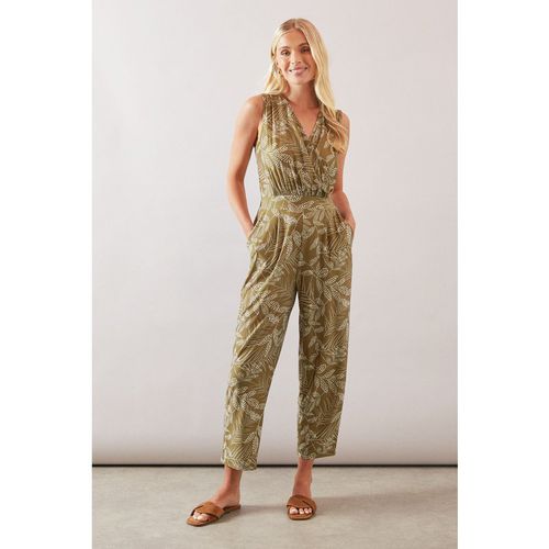 Petite Jersey Wrap Jumpsuit