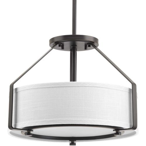 Antique Bronze Three Light Semi-Flush Mount from the Ratio Collection