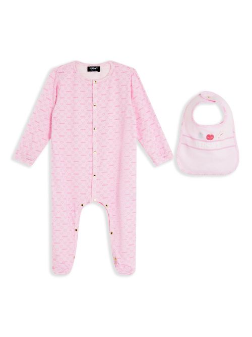 Logo print babywear set - Pink