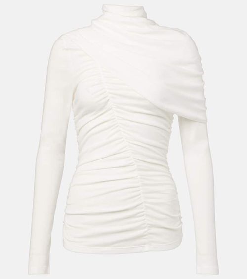 Draped cotton blouse