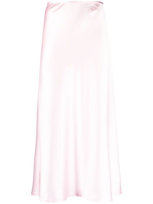 A-line satin maxi skirt - Pink
