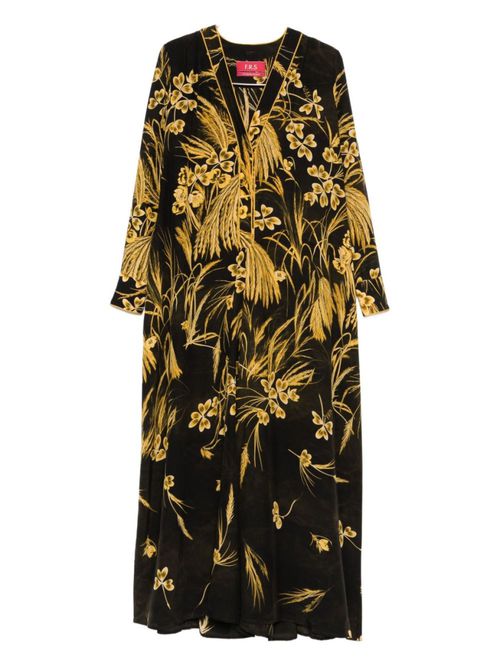 Brown Floral-print Maxi Dress