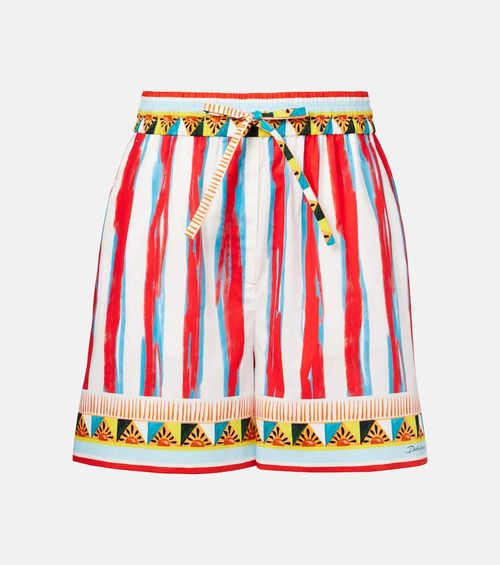 Patterned cotton shorts