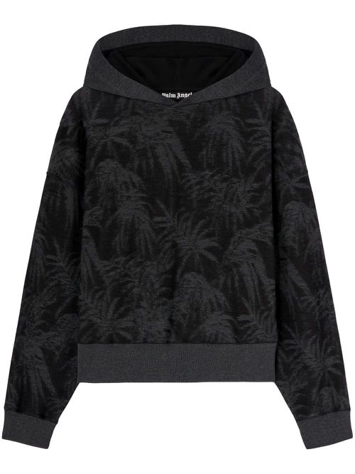 Curved-logo hoodie - Black