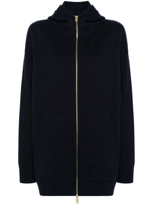 Lurex-detail cardigan - Blue