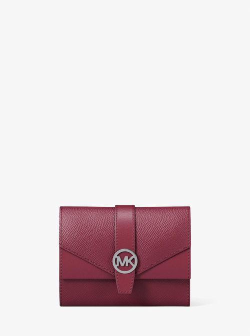 Greenwich Medium Leather Trifold Wallet in Red - One Size