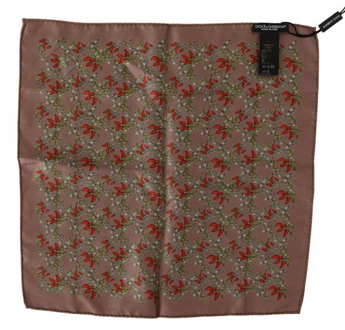 Carrots Print Silk Handkerchief — Brown