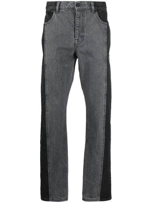 Colour-block straight-leg jeans - Grey