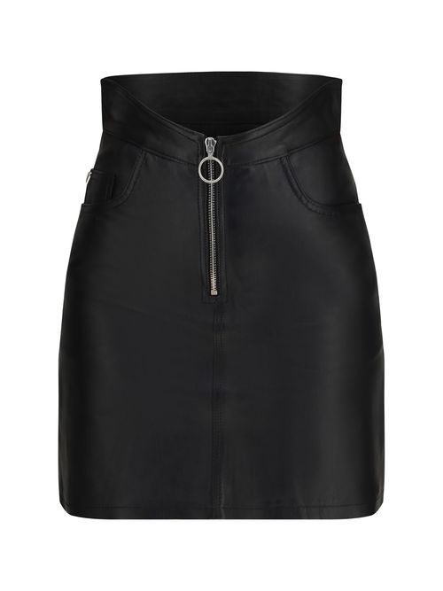 Leather Mini Skirt — Black