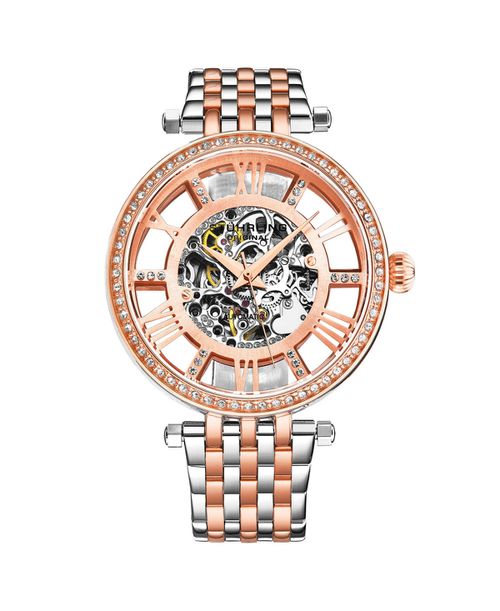 Delphi 3944 Automatic 38mm Ladies Skeleton Watch - Rose Gold