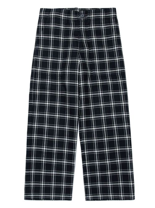 Checked straight-leg trousers - Black