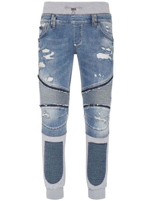 Skull & Bones tapered jeans - Blue