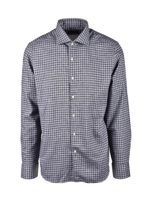Grey Checkered Cotton Shirt