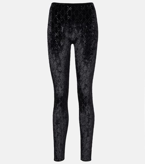 GG embellished chenille leggings