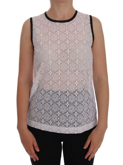 Lace Floral Tank Top — White