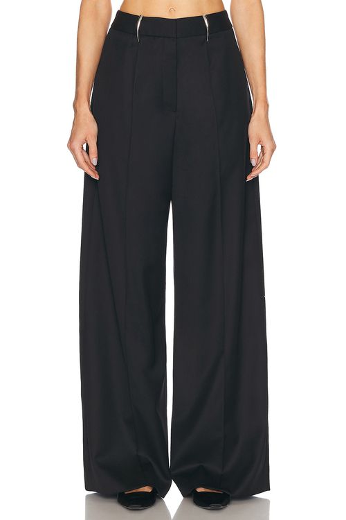 Grace Ling Claw Belt Loop Tailored Trousers in Black - Black.  34/XS also in