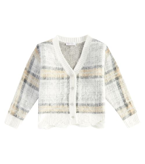 Monnalisa Plaid cardigan