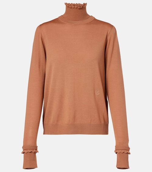 Chloé Ruffled wool turtleneck sweater