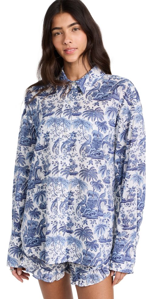 Colton Top Blue Toile