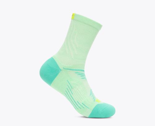 HOKA Bondi Quarter Run Sock in Mint Fluorite