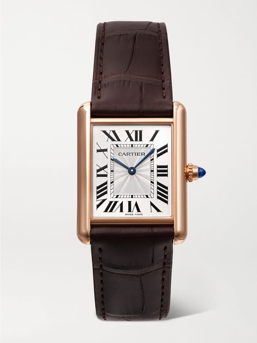Tank Louis 33.7mm Medium 18-karat Gold And Alligator Watch - One size