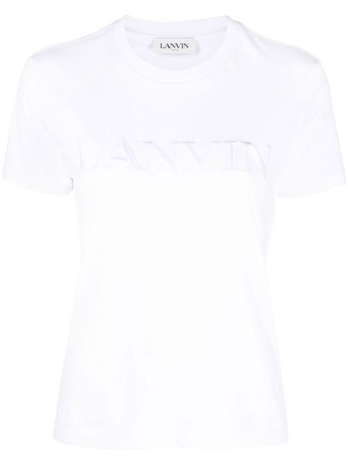 Logo-embroidered round-neck T-shirt - White