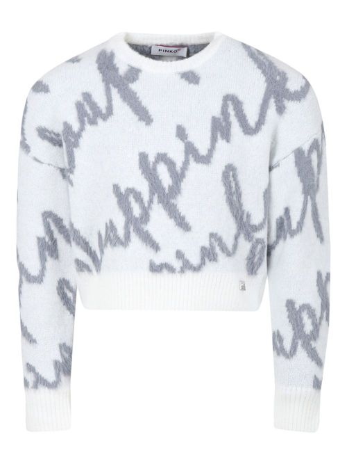 Logo-intarsia sweater - White