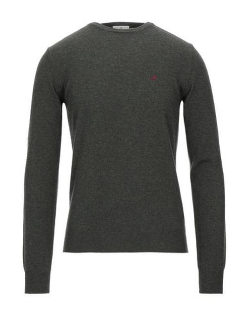 Brooksfield Man Sweater Military green Size 38 Virgin Wool