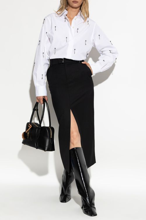 Shirt With Shimmering Appliqués, Women's, White