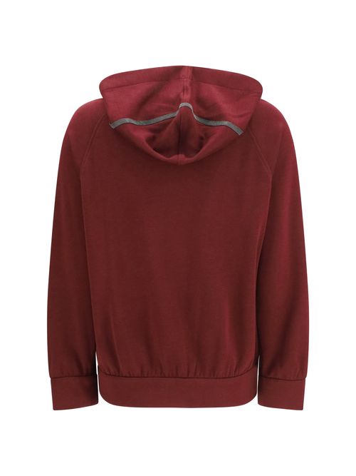 Zip Hoodie with Monili Detailing Hoodie — Red