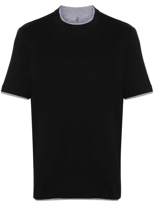 Layered-effect T-shirt - Black